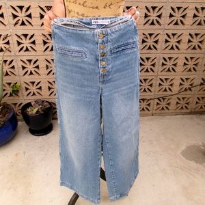 Zara Light Blue Flare Jeans for Women